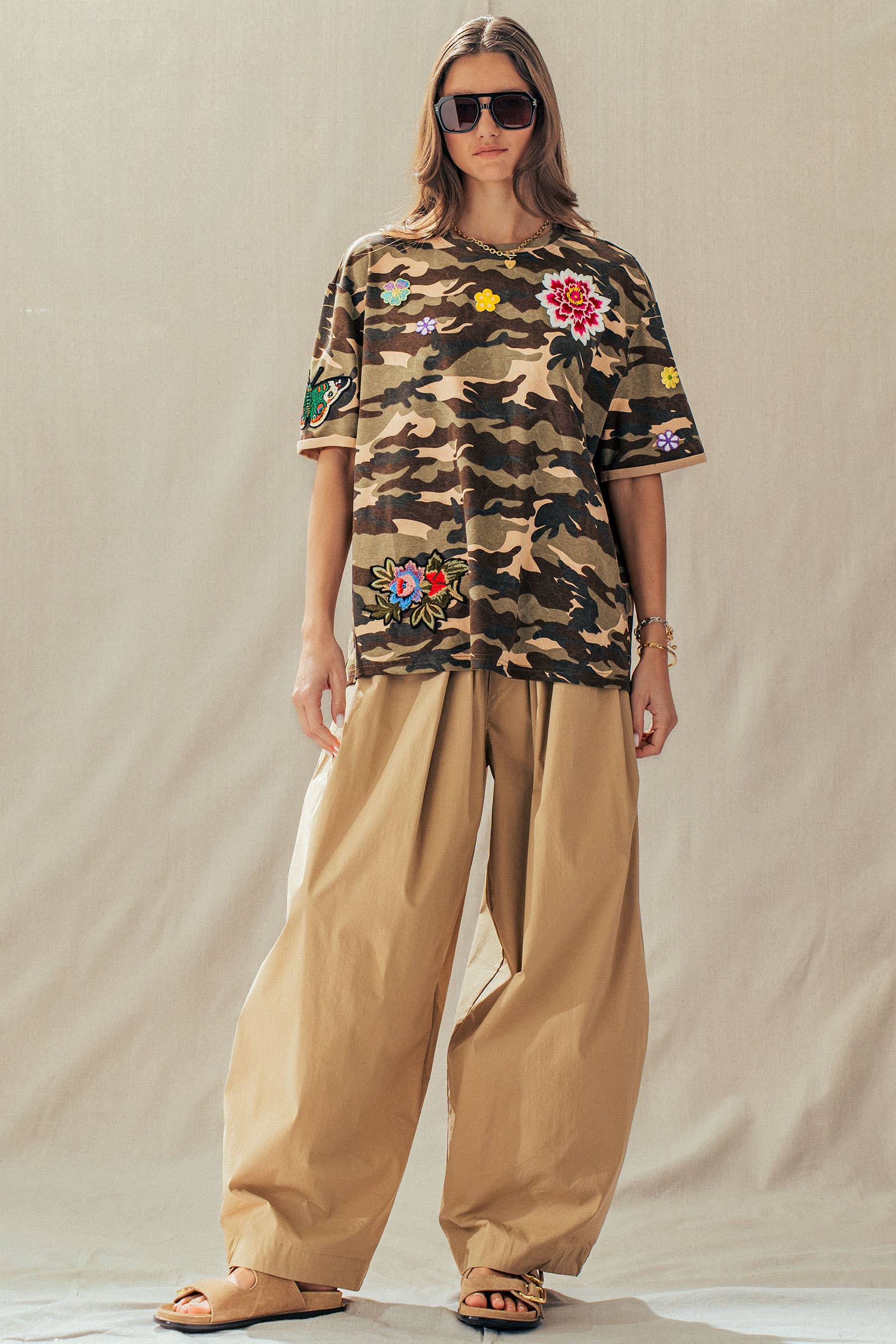 Urban Daizy Camo Floral Patch Oversized Cotton Tee Camouflage T-Shirt - Women's (UDZ-TP-01054) – alternate view 12