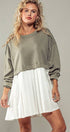 Urban Daizy Pleated Skirt Layered Statement Sweater Dress Rust Dress - Women's (UDZ-DR-00306) – alternate view 9