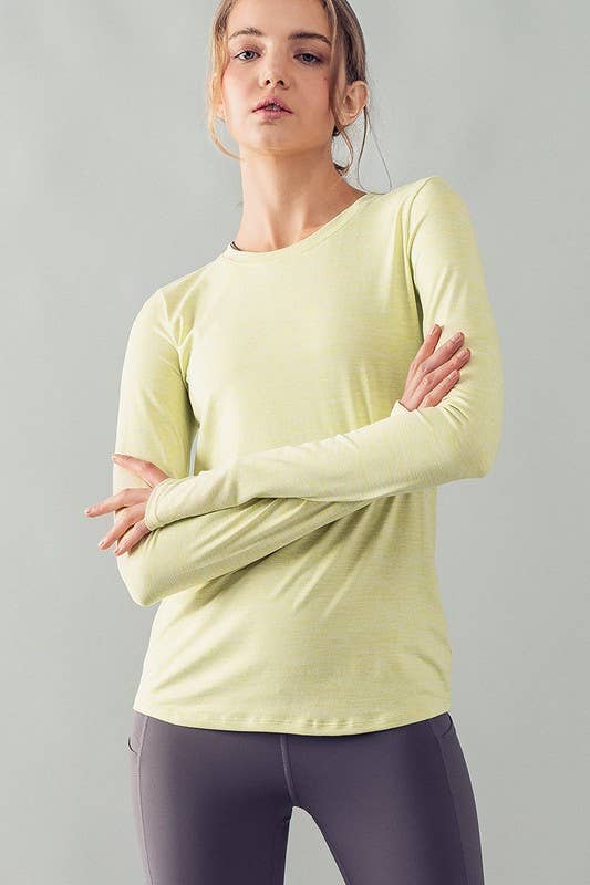 Urban Daizy Basic Crew Neck Long Sleeve Activewear Black Athletic Top - Women's (UDZ-TP-00560) – alternate view 2