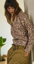 Leopard Print V-Neck Knit Sweater in LEOPARD - Women's Sweaters | Urban Daizy