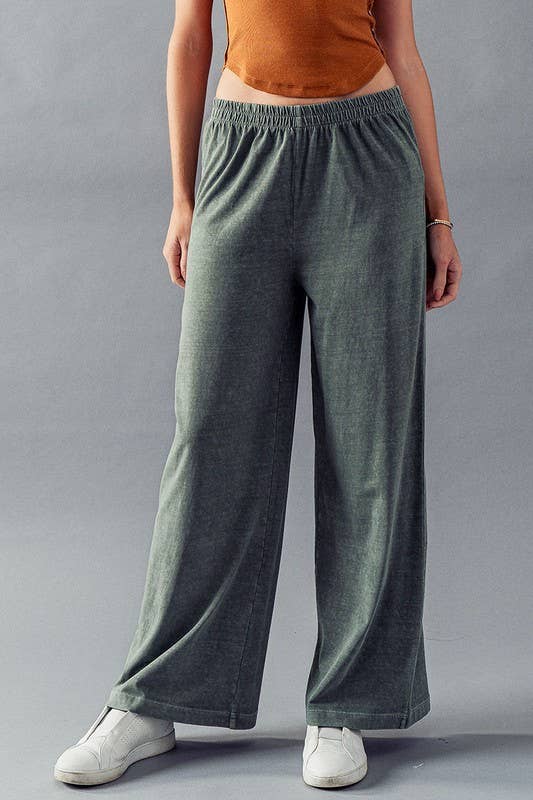 Vintage Wash Cotton Flare Yoga Pants