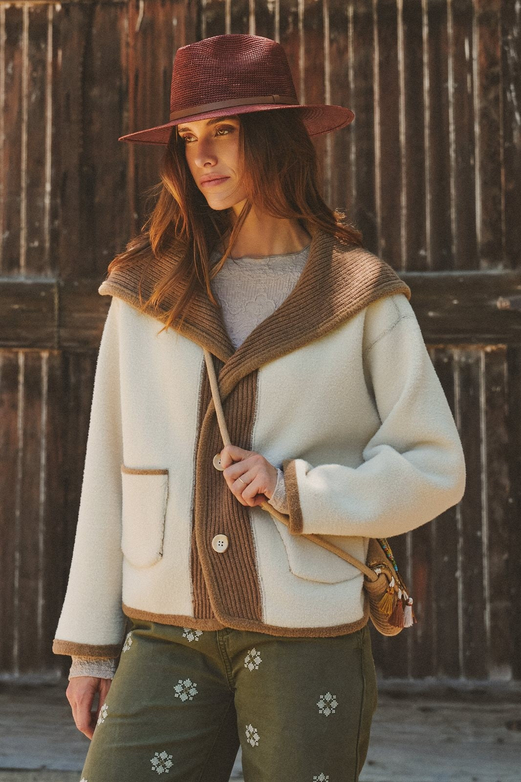 Hooded Button-Front Wool Blend Short Jacket in CAMEL - Women's Jackets & Blazers | Urban Daizy