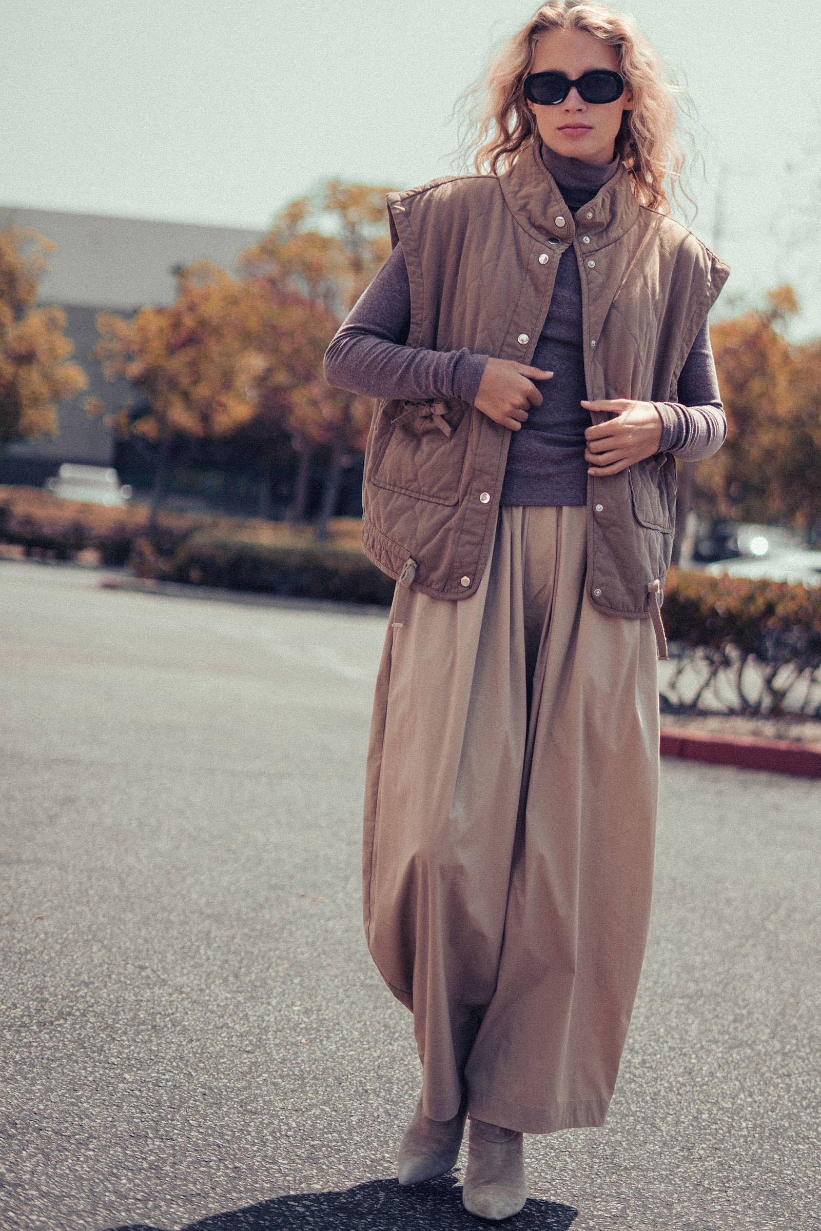 Vintage Washed Quilted Padded Vest