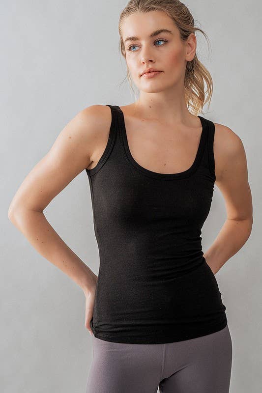 Urban Daizy Scoop Neck Ribbed Sleeveless Tank Top Green-Khaki Tank Top - Women's (UDZ-TP-00277) – alternate view 5