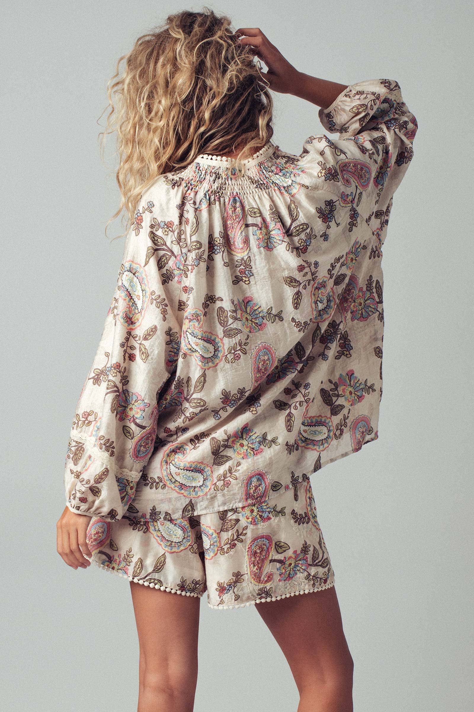 Urban Daizy Embroidered Boho Paisley Blouse Top Multi Blouse - Women's (UDZ-KN-00652) – alternate view 9