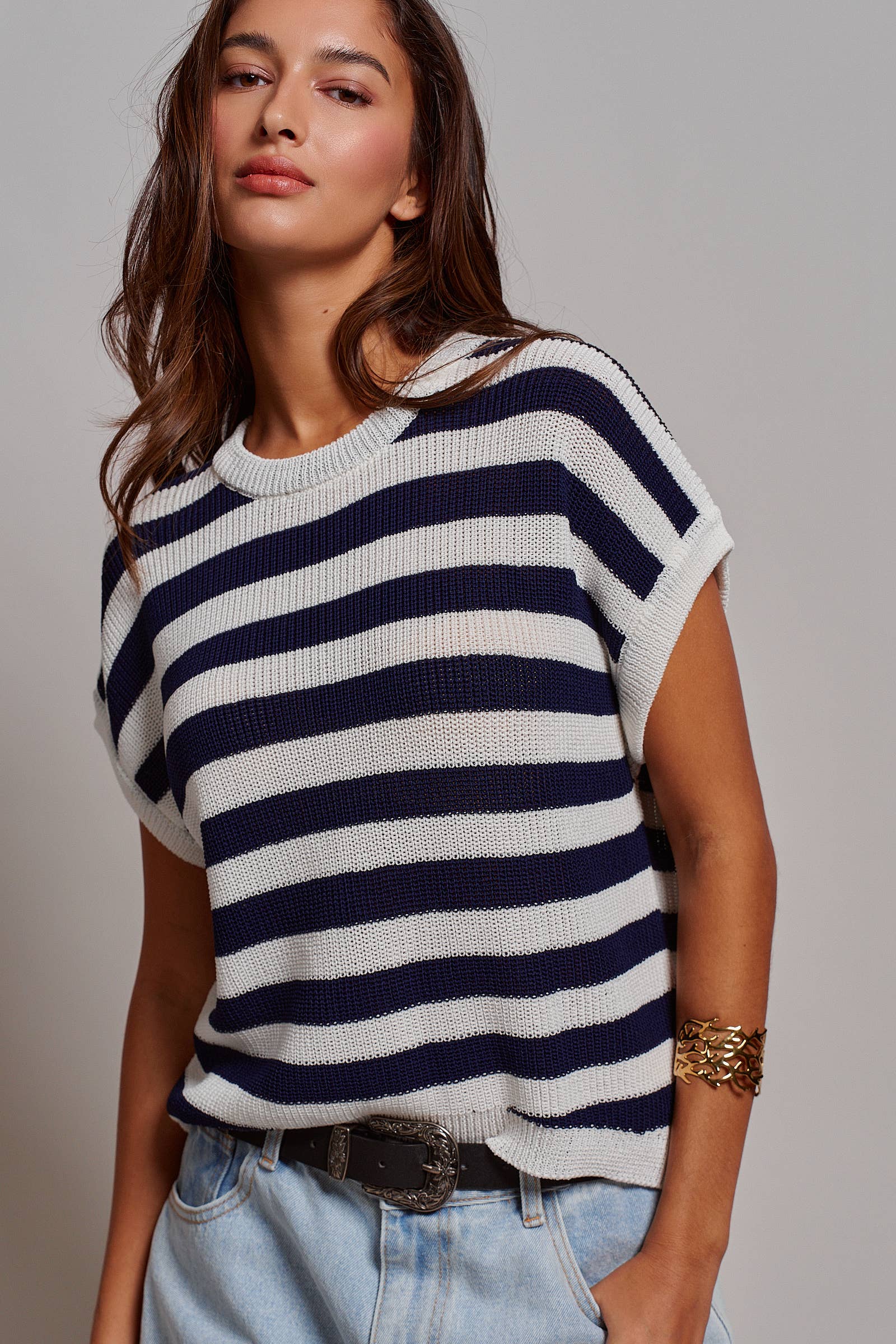 Boxy Fit Viscose Knit Top