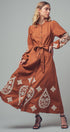Urban Daizy Paisley Embroidered Belted Maxi Dress Camel Dress - Women's (UDZ-DR-00509) – alternate view 19