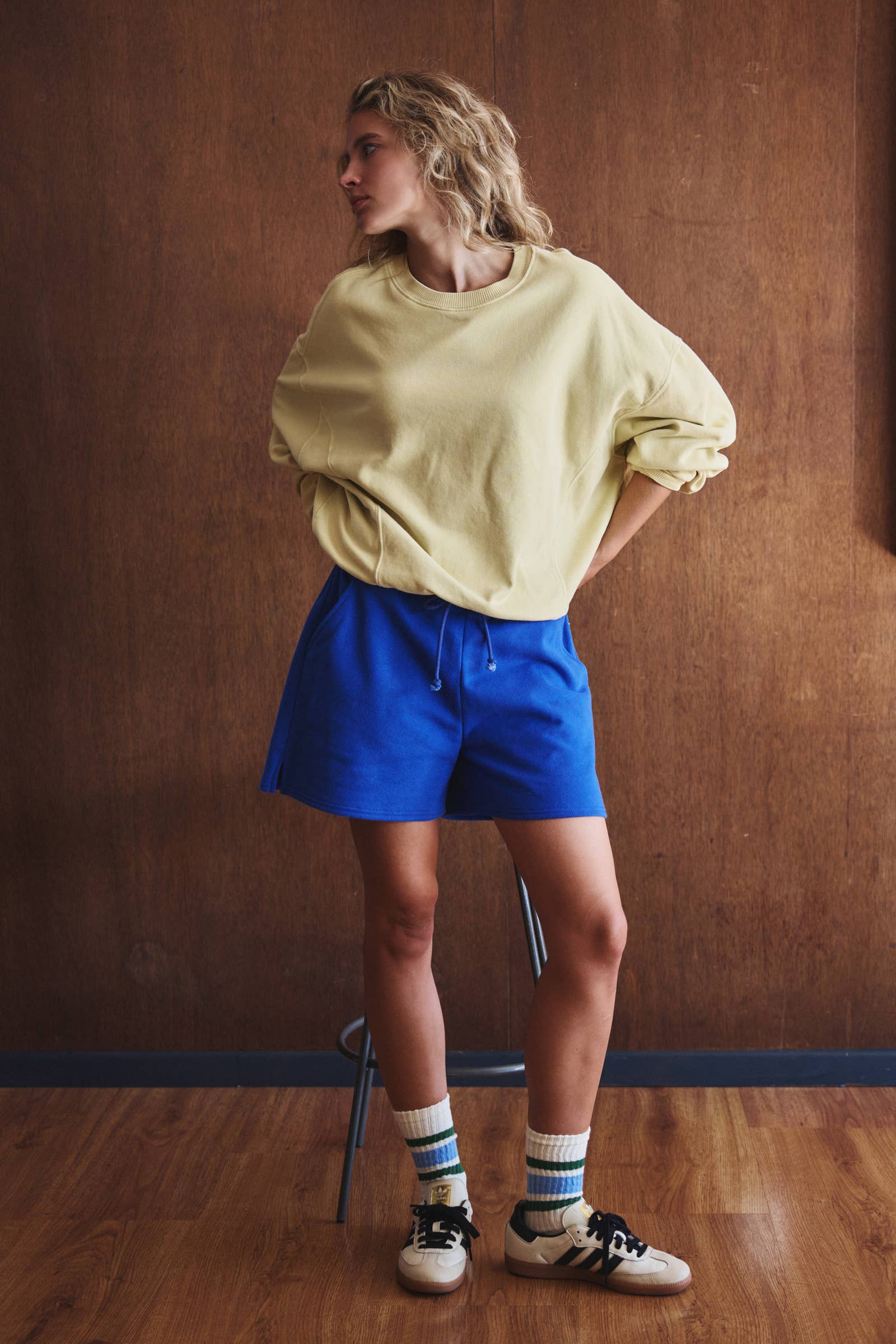 Urban Daizy Drawstring Sweat Shorts Side Slit Pink Shorts - Women's (UDZ-PT-00483) – alternate view 10