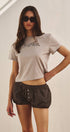 Urban Daizy Retro Plaid Button-Front Bloomer Shorts Brown Shorts - Women's (UDPT0176-Brown) – alternate view 10