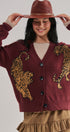 Tiger Jacquard Knit Sweater Cardigan | wholesale cardigan - women's | Urban Daizy