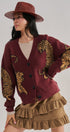 Tiger Jacquard Knit Sweater Cardigan | wholesale cardigan - women's | Urban Daizy