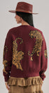 Tiger Jacquard Knit Sweater Cardigan | wholesale cardigan - women's | Urban Daizy
