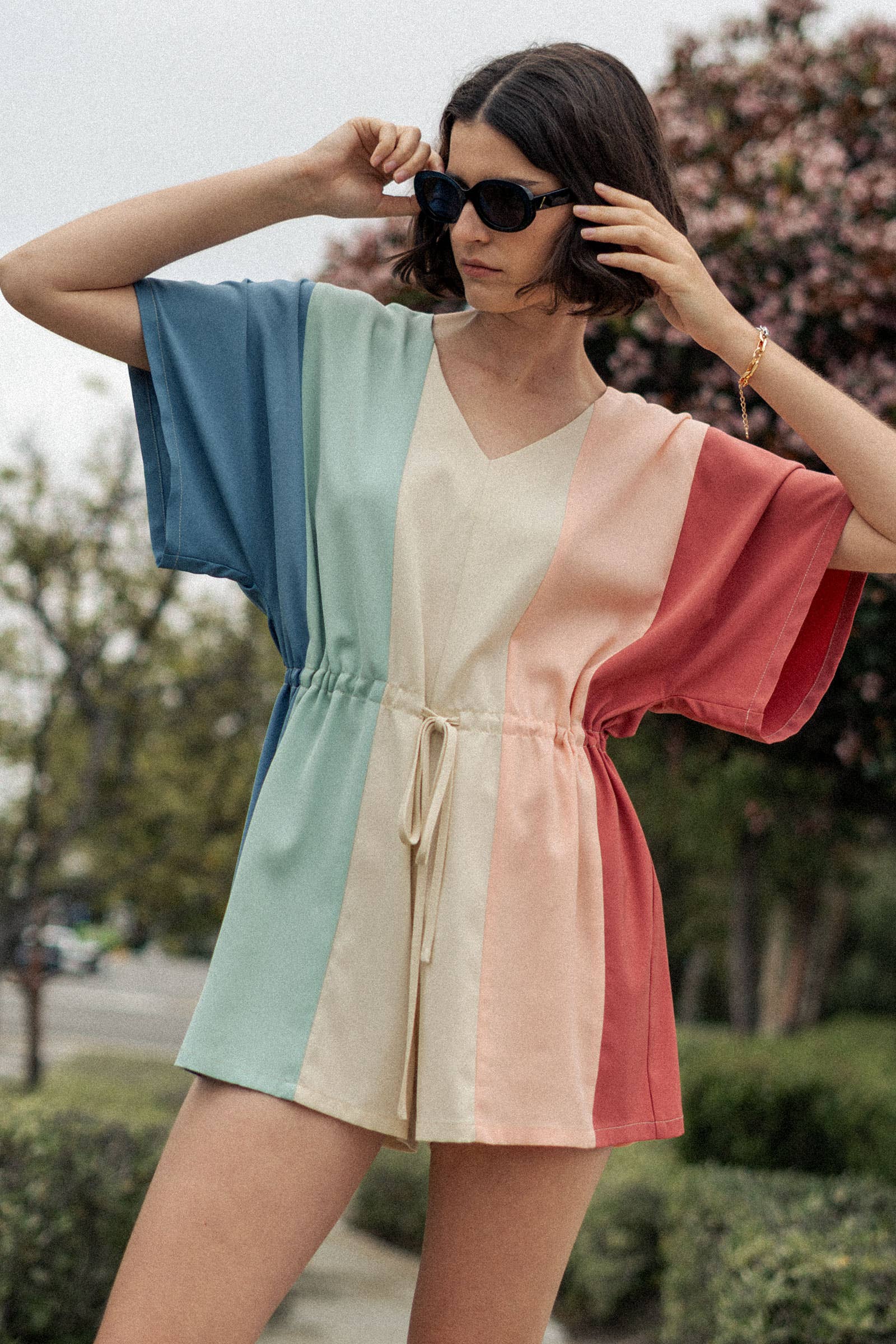 Urban Daizy Multi Color Block V-Neck Romper Multi Romper - Women's (UDZ-JR-00048) – alternate view 10