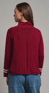 Lobster Intarsia Mock Neck Knit Sweater in BURGUNDY - Women's Sweaters | Urban Daizy
