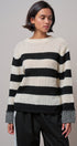 Striped Oversized Chunky Knit Sweater in BLACK - Women's Sweaters | Urban Daizy
