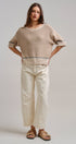 Urban Daizy Ecru White Wide Leg Barrel Jeans ECRU Jeans - Women's (TNPT0808-ECRU) – alternate view