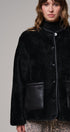 Cozy Boxy Shearling Jacket with Suede Pockets in BLACK - Women's Jackets & Blazers | Urban Daizy