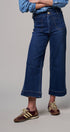 High Waist Wide Leg Denim with Patch Pockets in DENIM - Women's Casual Pants | Urban Daizy