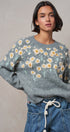 Embossed Floral Knit Sweater in GREY - Women's Sweaters | Urban Daizy