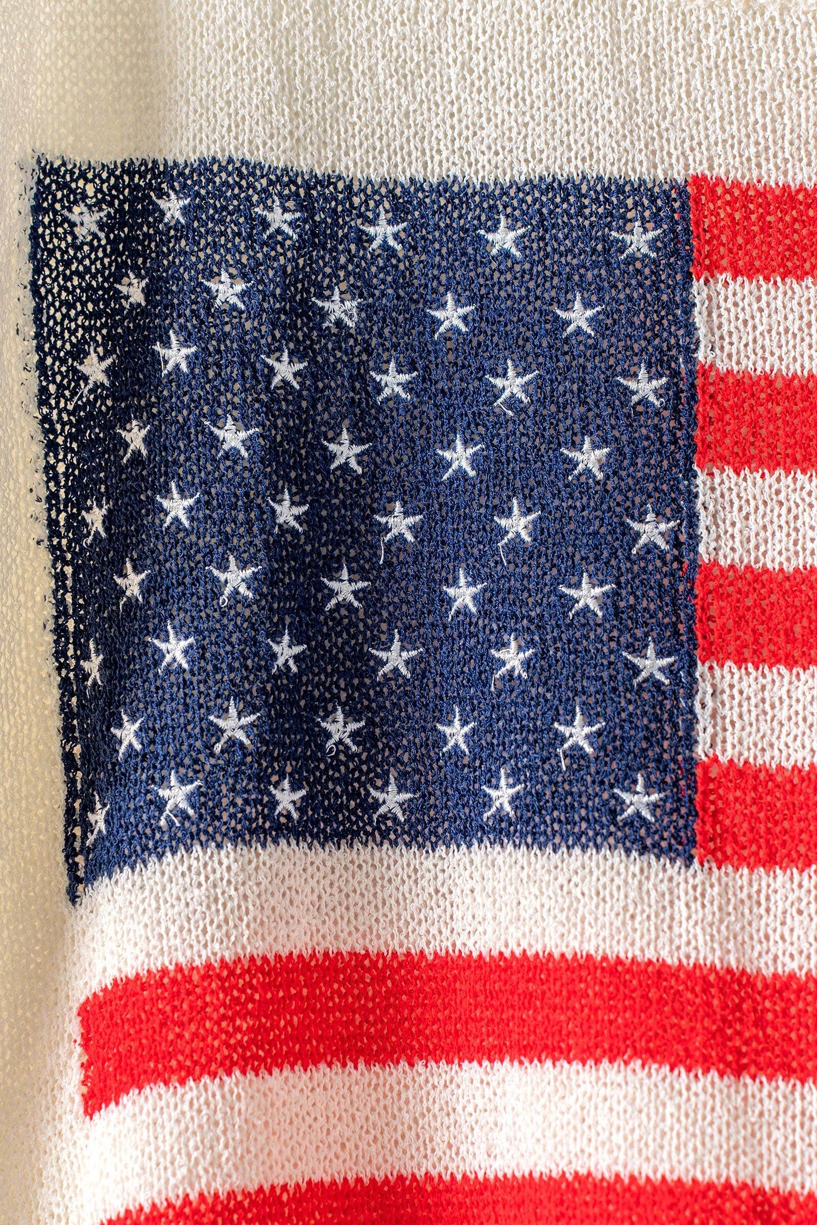 Urban Daizy American Flag Graphic Knit Patriotic Top Ivory Knit Top - Women's (UDZ-TP-01063) – alternate view 2