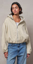 Oversized Hooded Zip-Front Cotton Jacket in KHAKI - Women's Jackets & Blazers | Urban Daizy