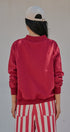 USA Polka Dot Varsity Letter Mock Neck Sweatshirt in BURGUNDY - Women's Sweatshirts & Hoodies | Urban Daizy