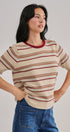 Striped Knit Tee Vintage 70s Retro Boho Coastal Top for Wome in IVORY - Women's T-Shirts & Polos | Urban Daizy