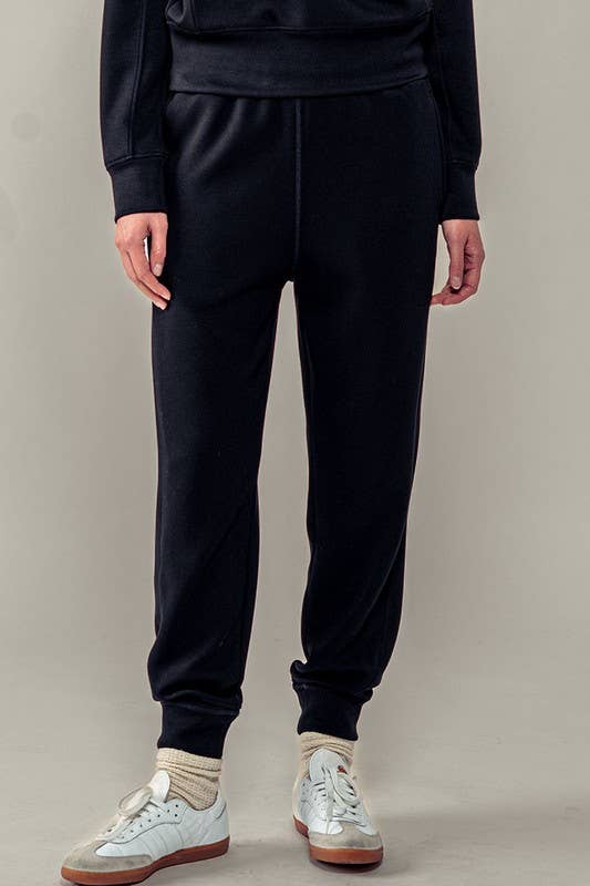 High-Rise Elastic Waistband Jogger Pants