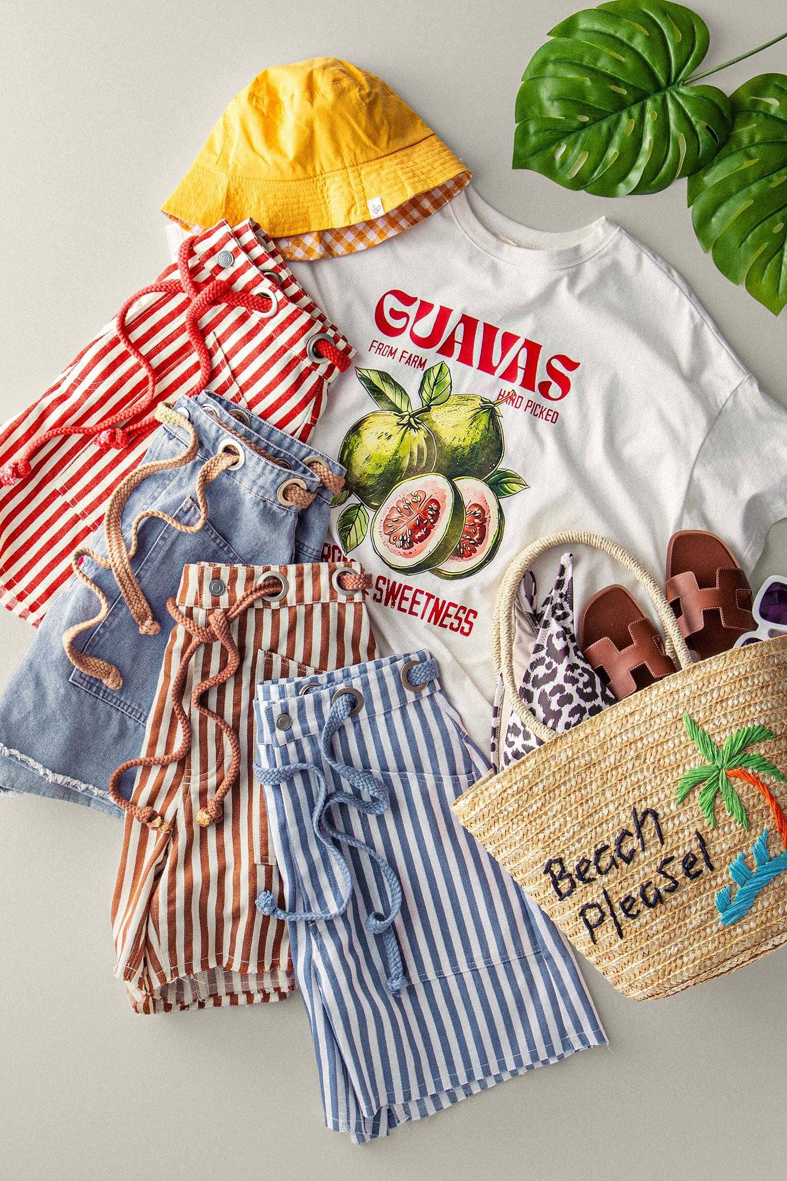 Urban Daizy Striped High-Rise Denim Shorts Blue Shorts - Women's (UDZ-DR-00389) – alternate view 2