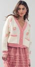 Urban Daizy Romantic Strawberry Embroidered V Neck Chunky Sweater Pink Cardigan - Women's (UDZ-KN-00160) – alternate view 13