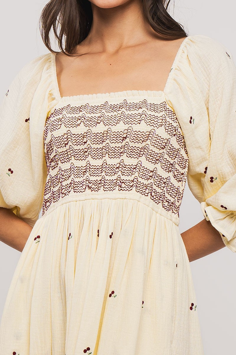 Smocked Floral Tiered Dress