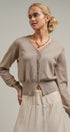 Soft V-Neck Button Knit Cardigan in H MOCHA - Women's Cardigans & Shrugs | Urban Daizy