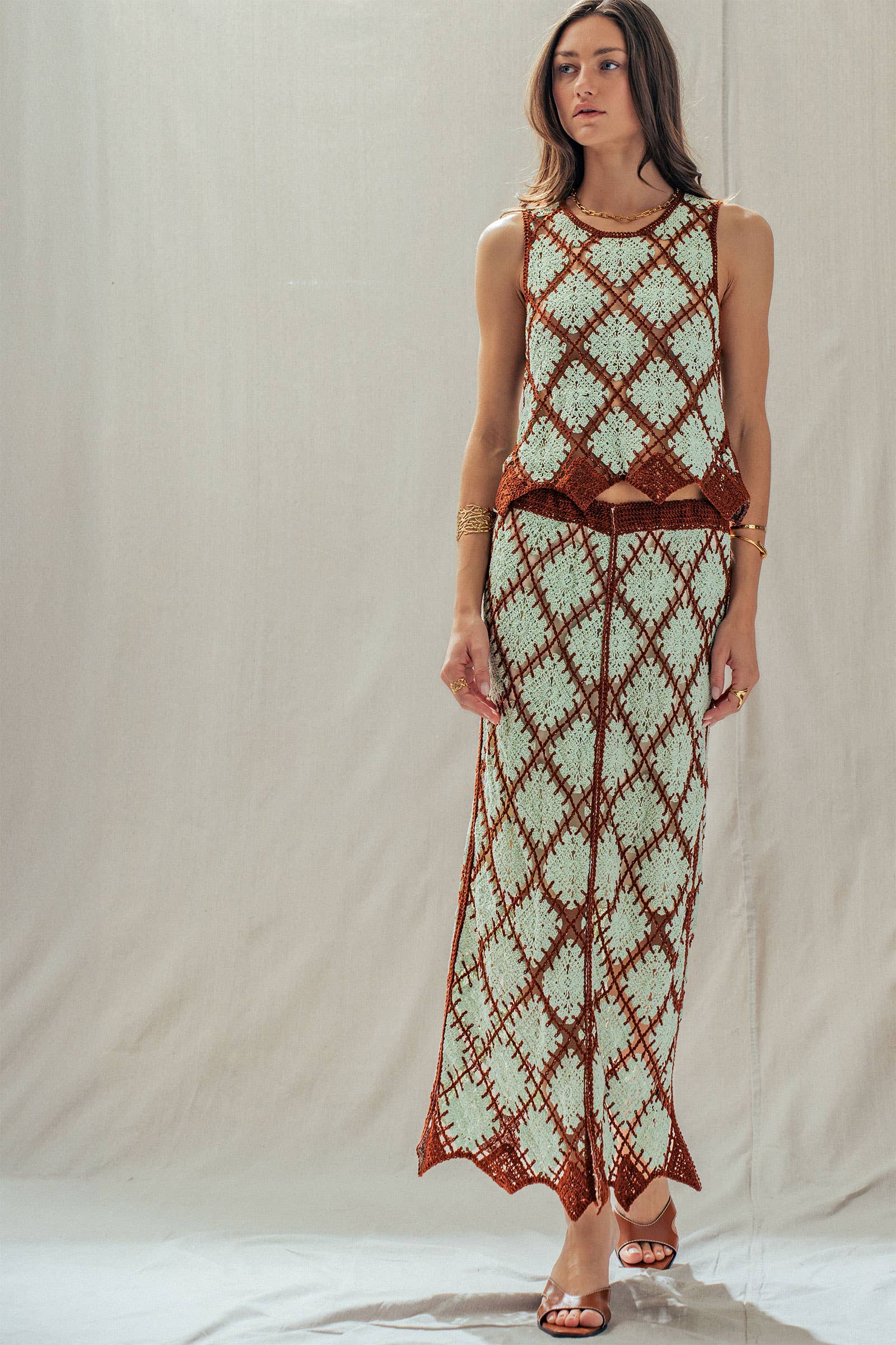 Diamond Crochet Pattern Sleeveless Tank