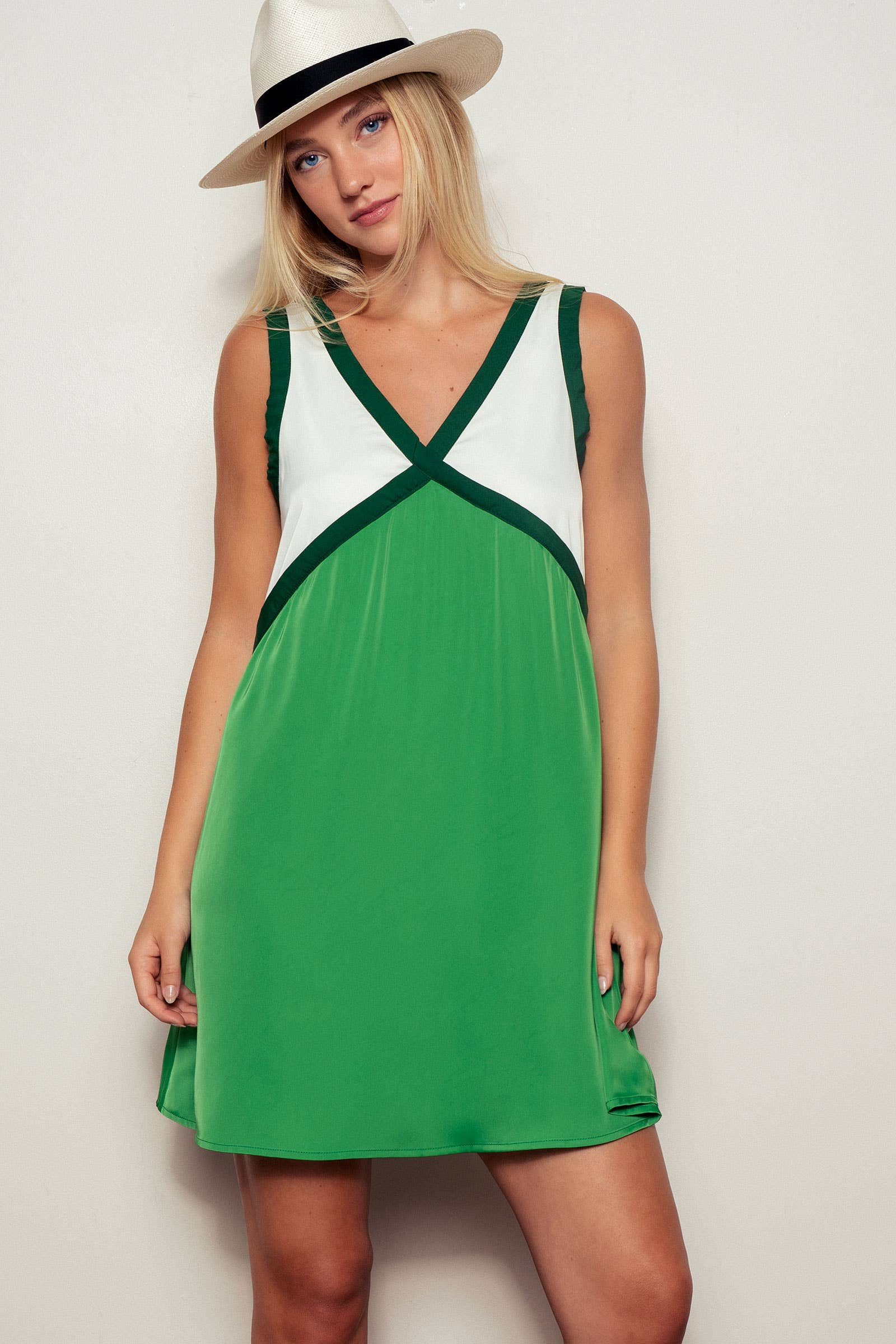 Chic Bold Colorblock A-Line Mini Dress