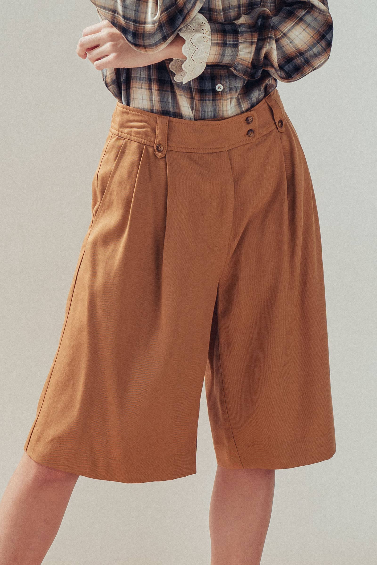Pleated Wide Leg Lyocell Culottes