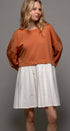 Urban Daizy Pleated Skirt Layered Statement Sweater Dress Rust Dress - Women's (UDZ-DR-00306) – alternate view 17