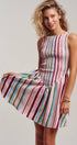 Urban Daizy Sorbet Stripe Smocked Bodice Sleeveless Mini Dress Muiti Dress - Women's (UDDR0349-Muiti) – alternate view 7