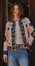 Suzani Embroidered Cotton Jacket with Floral Scroll in CREAM - Women's Jackets & Blazers | Urban Daizy