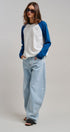 All-Star Vintage Baseball Tee in BLUE - Women's T-Shirts & Polos | Urban Daizy