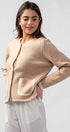 Urban Daizy Classic Contrast Trim Patch Pocket Cardigan Ivory Cardigan - Women's (UDZ-KN-00363) – alternate view 14