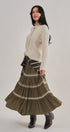 Embroidered Tiered Cotton Maxi Skirt | wholesale skirts | Urban Daizy
