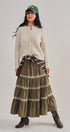 Embroidered Tiered Cotton Maxi Skirt | wholesale skirts | Urban Daizy