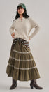 Embroidered Tiered Cotton Maxi Skirt | wholesale skirts | Urban Daizy