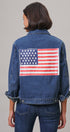 American Flag Patch Denim Trucker Jacket