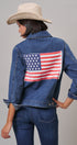 American Flag Patch Denim Trucker Jacket
