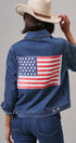 American Flag Patch Denim Trucker Jacket