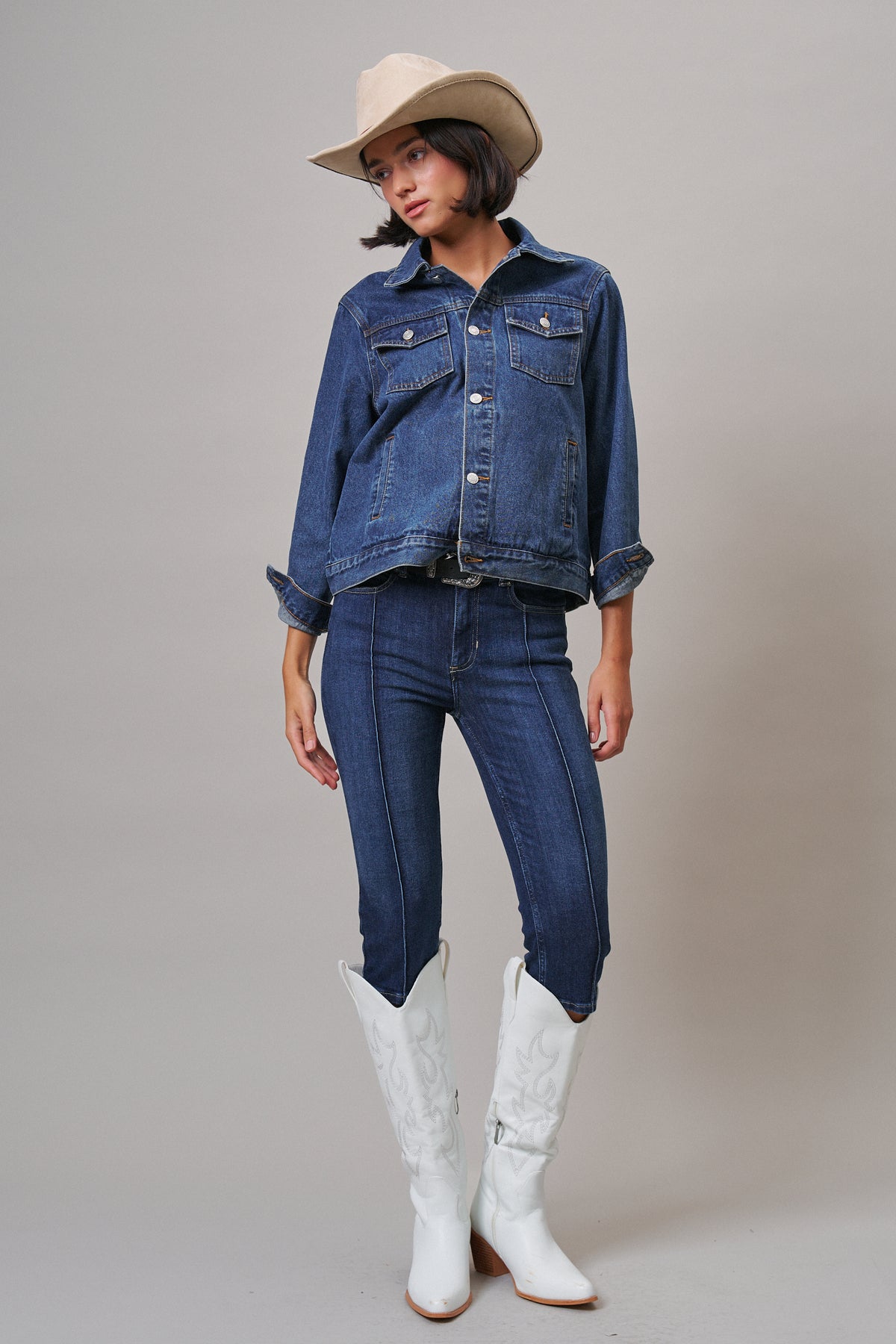 American Flag Patch Denim Trucker Jacket