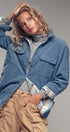 Urban Daizy Plaid Flannel-Lined Corduroy Shacket Taupe Shirt Jacket/Shacket - Women's (UDZ-KN-00150) – alternate view 26
