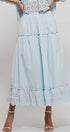 Urban Daizy Laced Eyelet Tiered Midi Skirt Lt-Blue Skirt - Women's (UDZ-SK-00108) – alternate view 26