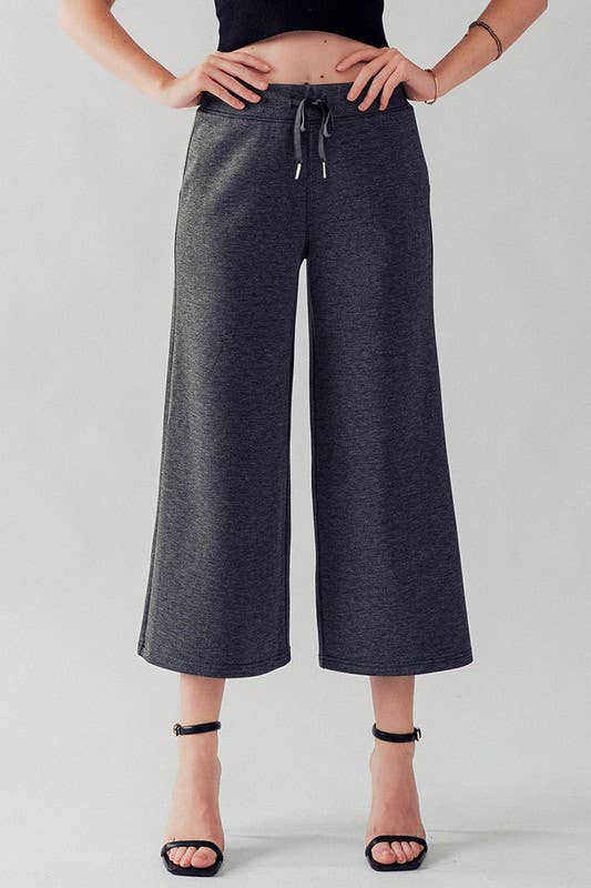 Urban Daizy Wide Leg French Terry Crop Pants Deep-Lavender Pants - Women's (UDZ-PT-00100) – alternate view 13